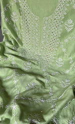 Load image into Gallery viewer, Women&#39;s Lakhnavi Handcrafted Mul Chanderi Unstitched Kurta And Dupatta Set- HONC0281999
