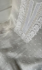 Load image into Gallery viewer, Jazba Women's Lakhnavi Handcrafted Mul Chanderi Unstitched Kurta And Dupatta Set- HONC0334538