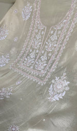 Load image into Gallery viewer, Women's Lakhnavi Handcrafted Mul Chanderi Unstitched Kurta And Dupatta Set - HONC0298568