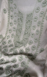 Load image into Gallery viewer, Women's Lakhnavi Handcrafted Unstitched Mul Chanderi Kurta And Dupatta Set - HONC0324069