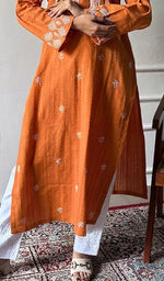 Prisha Women's Lakhnavi Handcrafted Cotton Chikankari Kurti - HONC044444