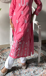 Load image into Gallery viewer, Women's Lucknowi Handcrafted Cotton Chikankari Kurti - HONC0330694
