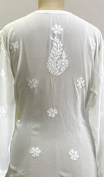 将图像加载到图库查看器中， Women&#39;s Lucknowi Handcrafted Viscose Georgette Chikankari Top - HONC0199690
