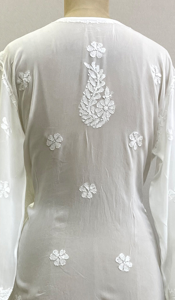 Women's Lucknowi Handcrafted Viscose Georgette Chikankari Top - HONC0199690