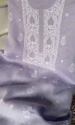 Load image into Gallery viewer, Women's Lakhnavi Handcrafted Unstitched Cotton Chikankari Suit Material - HONC0329380