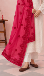 Women's Lucknowi Handcrafted Cotton Chikankari Dupatta - HONC0210090