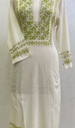 Load image into Gallery viewer, Women&#39;s Lucknowi Handcrafted Cotton Chikankari Kurti - HONC0160425
