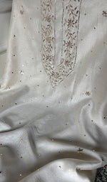 Load image into Gallery viewer, Lucknowi Handcrafted Chanderi Silk Chikankari Unstitched Men's Kurta Fabric - HONC0304298
