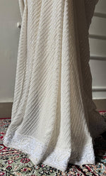 Load image into Gallery viewer, Women&#39;s Lakhnavi Handcrafted Pure Silk Georgette Chikankari Saree - HONC0313293

