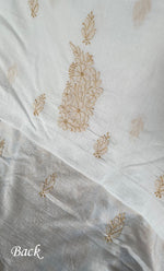 Load image into Gallery viewer, Women&#39;s Lakhnavi Handcrafted Cotton Chikankari Unstitched Kurti Fabric - HONC0318058
