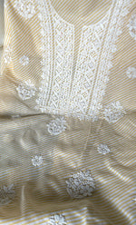 Load image into Gallery viewer, Shumaira Women's Lakhnavi Handcrafted Cotton Chikankari Unstitched Kurti Fabric - HONC0326379