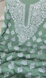 Load image into Gallery viewer, Women&#39;s Lucknowi Handcrafted Faux-Georgette Chikankari Suit Material - HONC0263005
