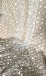 Load image into Gallery viewer, Lucknowi Handcrafted Munga Silk Chikankari Unstitched Unisex Kurta Fabric - HONC0319976