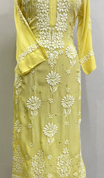 Load image into Gallery viewer, Asma Women&#39;s Lucknowi Handcrafted Crepe Chikankari Kurti- HONC0168776
