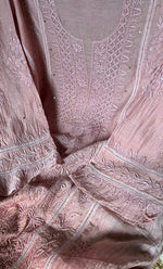 将图像加载到图库查看器中， Women's Lakhnavi Handcrafted Mul Chanderi Semi - Stitched Kurta And Dupatta Set - HONC0284752