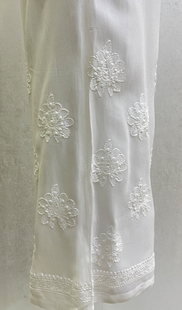 Women's Lucknowi Handcrafted Viscose Georgette Chikankari Palazzo - HONC092040