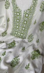 Load image into Gallery viewer, Women&#39;s Lakhnavi Handcrafted Unstitched Mul Chanderi Kurta And Dupatta Set - HONC0278135
