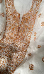 Load image into Gallery viewer, Women&#39;s Lakhnavi Handcrafted Pure Organza Chikankari Unstitched Kurta And Dupatta Set- HONC0305187

