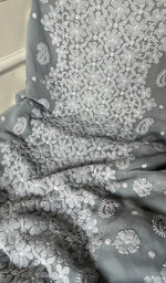 Load image into Gallery viewer, Women&#39;s Lucknowi Handcrafted Faux-Georgette Chikankari Suit Material - HONC0274394
