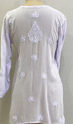 将图像加载到图库查看器中， Women&#39;s Lucknowi Handcrafted Viscose Georgette Chikankari Top - HONC0194354
