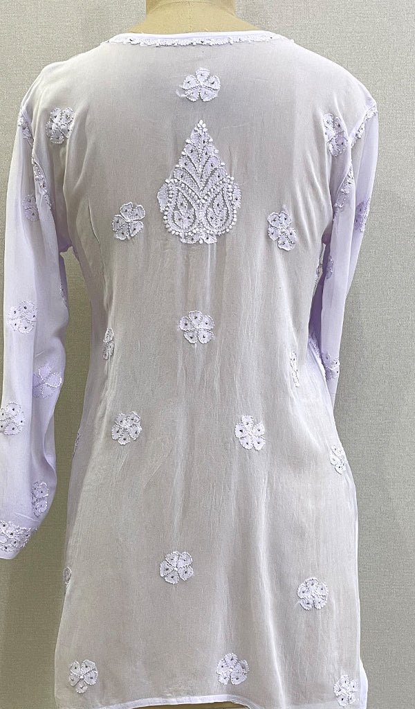 Women's Lucknowi Handcrafted Viscose Georgette Chikankari Top - HONC0194354