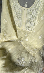 Load image into Gallery viewer, Women's Lakhnavi Handcrafted Mul Chanderi Semi - Stitched Kurta And Dupatta Set - HONC0287080