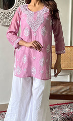 Load image into Gallery viewer, Ishani Women's Lakhnavi Handcrafted Mul Chanderi Chikankari Top - HONC0325406