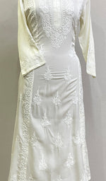 将图像加载到图库查看器中， Rusdha Women&#39;s Lucknowi Handcrafted Modal Cotton Chikankari Kurti - HONC0213704
