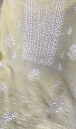 Load image into Gallery viewer, Women's Lakhnavi Handcrafted Mul Chanderi Unstitched Chikankari Full Suit - HONC0367597