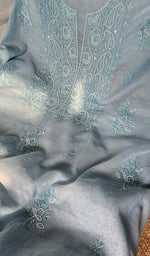 Load image into Gallery viewer, Women&#39;s Lakhnavi Handcrafted Mul Chanderi Chikankari Full Suit Material - HONC0287065
