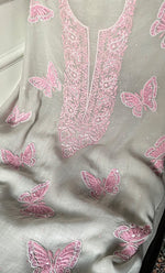 将图像加载到图库查看器中， Women's Lakhnavi Handcrafted Unstitched Mul Chanderi Kurta And Dupatta Set - HONC0302863