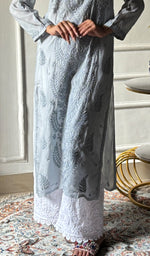Load image into Gallery viewer, Sameena Women's Lakhnavi Handcrafted Muslin Chikankari Kurti - HONC03374557