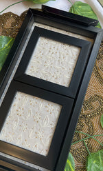 Load image into Gallery viewer, Handcrafted Chikankari Tray with Two Coasters – Wooden Frame - HONC0313531
