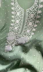 Load image into Gallery viewer, Women&#39;s Lakhnavi Handcrafted Mul Chanderi Unstitched Kurta And Dupatta Set- HONC0319681
