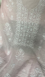 Load image into Gallery viewer, Women's Lakhnavi Handcrafted Mul Chanderi Unstitched Chikankari Full Suit - HONC0367573