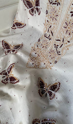 Load image into Gallery viewer, Women's Lakhnavi Handcrafted Mul Chanderi Unstitched Kurta And Dupatta Set - HONC02798120