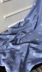 Load image into Gallery viewer, Lucknowi Handcrafted Maheshwari Mul chanderi Chikankari Unstitched Men's Kurta Fabric - HONC0300044