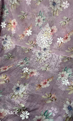 将图像加载到图库查看器中， Disha Women's Lakhnavi Handcrafted Organza Chikankari Unstitched Kurti Fabric - HONC0332151