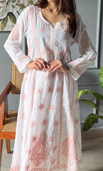 Load image into Gallery viewer, Women&#39;s Lucknowi Handcrafted Cotton Chikankari Kurti - HONC0271357

