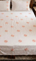 Load image into Gallery viewer, Lakhnavi Handcrafted Cotton Chikankari Bedsheet Set - HONC0373291