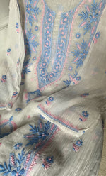 Load image into Gallery viewer, Women&#39;s Lakhnavi Handcrafted Mul Chanderi Semi - stitched Kurta And Dupatta Set- HONC0314874

