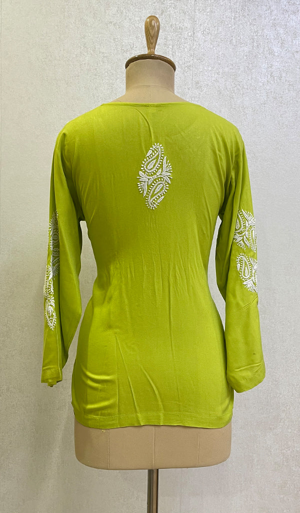 Women's Lakhnavi Handcrafted Modal Cotton Chikankari Top - HONC0155267