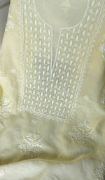 Load image into Gallery viewer, Women&#39;s Lakhnavi Handcrafted Mul Chanderi Chikankari Full Suit Material - HONC0279284

