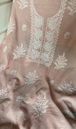 Load image into Gallery viewer, Women's Lakhnavi Handcrafted Mul Chanderi Chikankari Full Suit Material - HONC0334948
