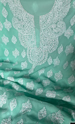 Load image into Gallery viewer, Women&#39;s Lucknowi Handcrafted Faux-Georgette Chikankari Suit Material - HONC0263067
