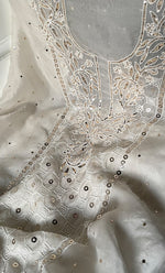 Load image into Gallery viewer, Women&#39;s Lakhnavi Handcrafted Pure Organza Chikankari Unstitched Kurta And Dupatta Set- HONC0319070
