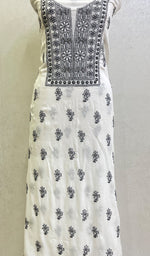 Load image into Gallery viewer, Women&#39;s Lucknowi Handcrafted Mul Cotton Chikankari Unstitched Kurti Fabric - HONC0151879
