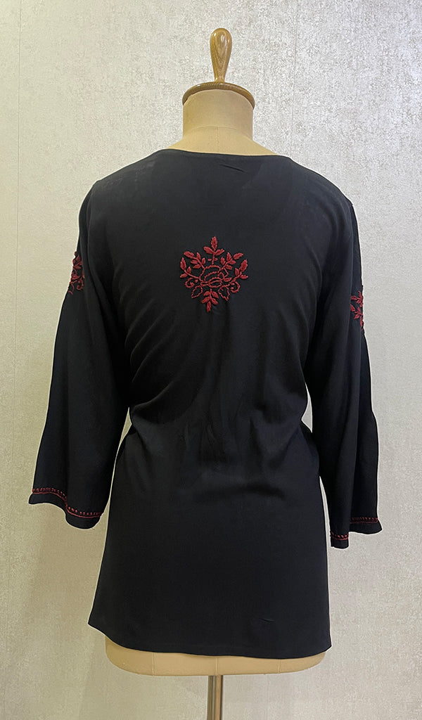 Women's Lakhnavi Handcrafted Modal Cotton Chikankari Top - HONC0159379