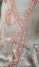 Load image into Gallery viewer, Women's Lakhnavi Handcrafted Mul Chanderi Unstitched Kurta And Dupatta Set - HONC0371881