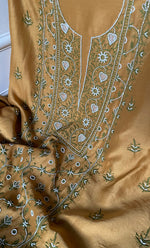 Load image into Gallery viewer, Women&#39;s Lakhnavi Handcrafted Mul Chanderi Chikankari Full Suit Material - HONC0307414

